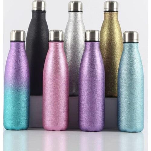 500ml Girls Cute Water Bottle Stainless Steel Hot Cold Cola Bottle Double-Wall Insulated Vacuum Flask Woman Sports Chilly Cup
