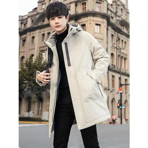Fashion Trench Coat Down Jacket Men Casual Winter 90%White Duck Down Parka Coat Clothes
