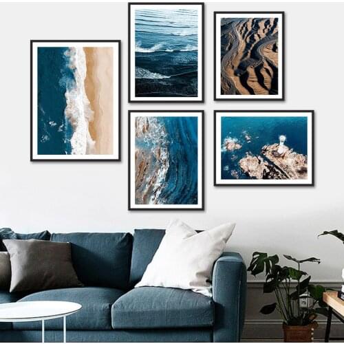 Sea Lighthouse Reef Beach Wave Seascape Wall Art Canvas Painting Nordic Posters And Prints Wall Pictures For Living Room Decor
