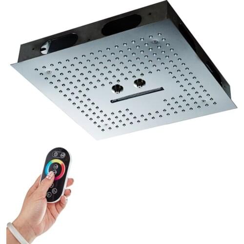 Europe new family hotel conceal waterfall Muti function shower set multi remote phone control LED light music rain couple shower