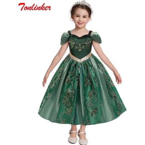 2020 New Queen Dress Costume Princess Snow Queen Dressing Up With Cape For Girl Carnival Fancy Party Dress Kids Dresses