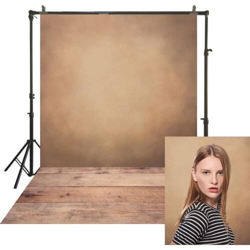 Solid Coffee Brown Polyester Photographic Backdrop With Wood Floor Toddler Kids Models Portrait Photo Studio Background Favors