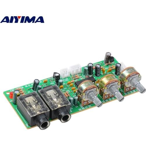 AIYIMA DC12V PT2399 Karaoke Reverb Tone Board Amplifier Preamp Microphone Car Amplifier Volume Control For Home Sound Theater