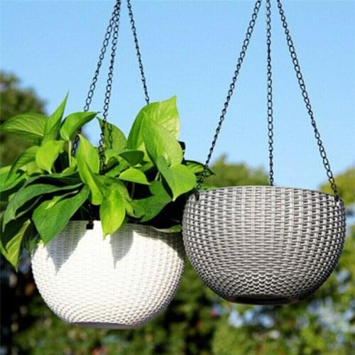 Hanging Planter Basket Indoor Plant Hanging Storage Baskets Hand Knitting Woven Flower Chain Pot Rattan Patio Garden Decoration