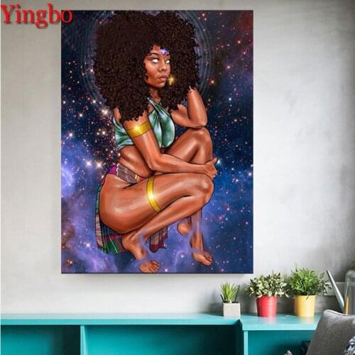 Full Square/Round Diamond Painting Fantasy starry African woman Diamond Mosaic Diamond Embroidery Rhinestones Pictures Craft Kit