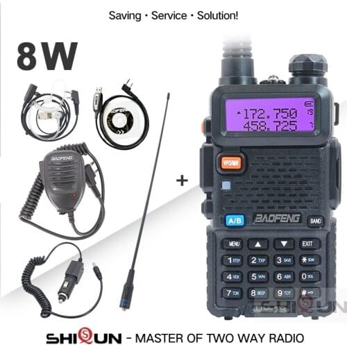 Baofeng UV-5R 8W High Power 8 Watts powerful Walkie Talkie long range 10km VHF/UHF dual Band Two Way Radio pofung uv5r hunting
