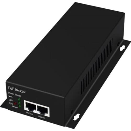 Industrial 2 Port Standard 48V Gigabit 90w PoE Injector IEEE 802.3bt PoE Power Supply PoE adapter With Surge Protector 6KV