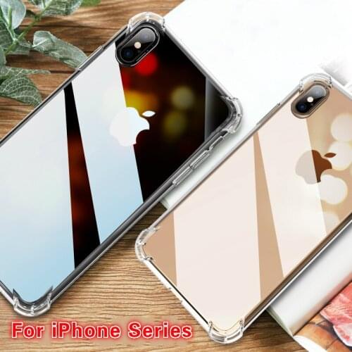 Shockproof Bumper Transparent Silicone Phone Case for IPhone 13 X 12 XR XS Max 8 7 6 6S Plus Clear Protection Back Cover 100pcs