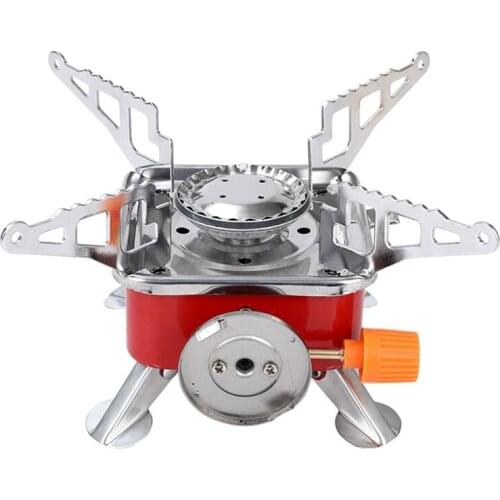 Windproof Burner Camping Gas Stove Foldable Stove Burners Outdoor Mini Portable Square Stove For Backpacking Hiking