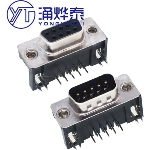 YYT DB9 bending foot DR9 RS232 female male 9-pin serial port 90 degree bending foot plug-in type female head