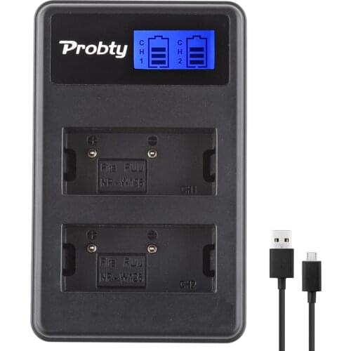 Probty NP-W126 NP W126 NP-W126 LCD USB Dual Charger for Fuji FinePix HS30EXR HS33EXR HS50EXR X-A1 X-E1 X-E2 X-M1 X-Pro1 Camera