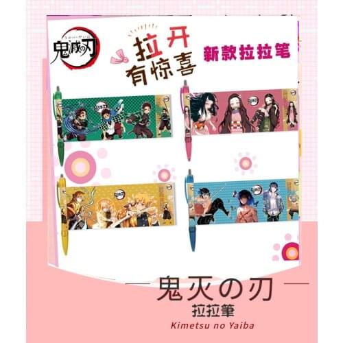 10 PCS/set Anime Demon Slayer: Kimetsu no Yaiba lala pen school stationery ball pen biro toy gift