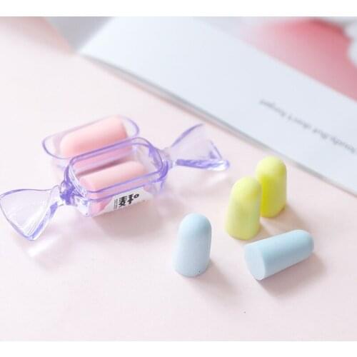 2pcs/Set w19 Gift Candy Shell Soundproof Earplugs Foam Anti Noise Ear Men Women Sleep Learning Workplace Professional Mute
