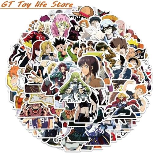 50/100PCS Mix Anime Jujutsu Kaisen Attack on Titan Haikyuu!! Stickers Graffiti DIY Laptop Phone Decal Toy