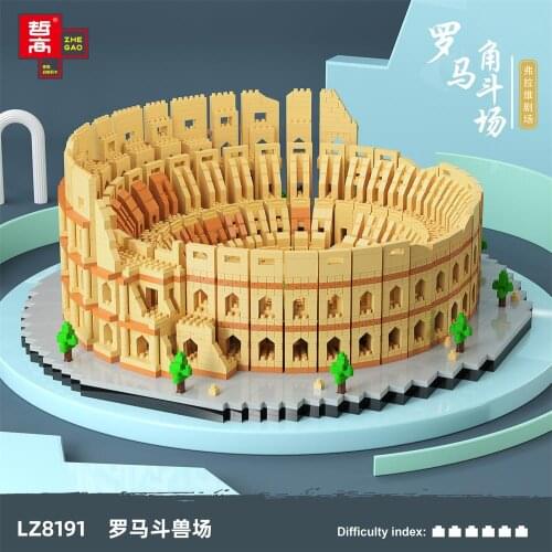 5594pcs New LEZI Mini Blocks Roman Colosseum Model Architecture Educational Juguetes Toys Kids Gift Adult Present New Year 8191