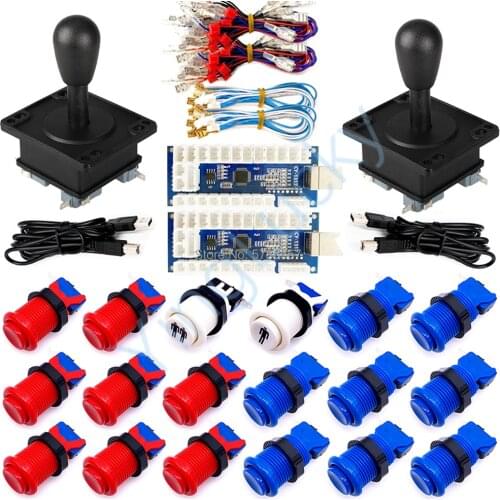 Zero Delay Arcade Kit USB Encoder 4/8 Way Classic Arcade Joystick American Style Push Button for PC Mame Raspberry Pi 3