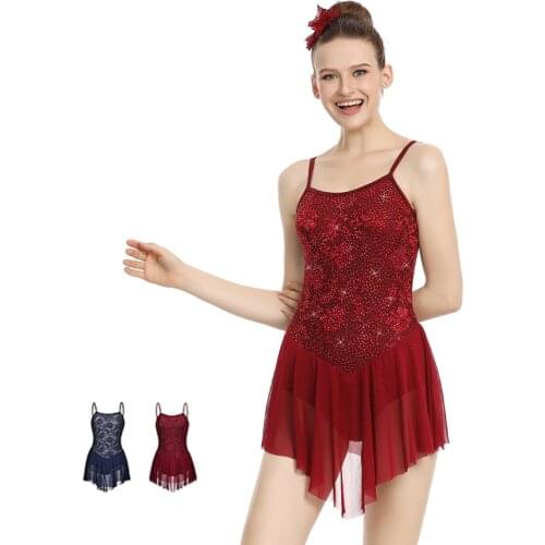Shiny Ballet Dance Leotard For Women Lyrical Dance Costume Ballet Dance Wear Adult Gymnastics Clothes Ballerina Dresses JL1541