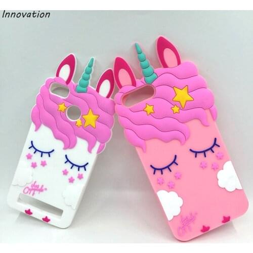 Redmi Note 4X 4 3 Fundas Soft Silicone Case For Xiaomi Mi 4C Redmi 5A 4A 4X 3X 3S 3 Unicorn Horse Cartoon Ears Back Phone Cover