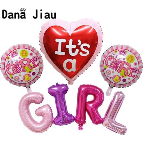 Danajiau Its a BOY GIRL baby set balloon 1th first birthday party coloful decoration baby shower foil connection letter ballon