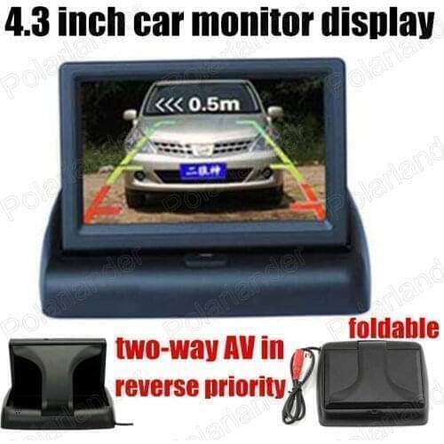 For Camera DVD supports two ways of video input reverse priority 4.3 inch Foldable TFT Color LCD car Monitor display