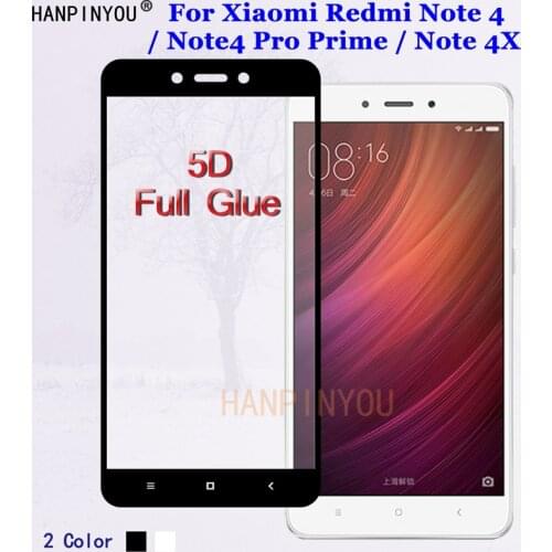For Xiaomi Redmi Note 4 4X Pro Prime 5D Full Glue Full Coverage Tempered Glass 9H Premium Screen Protector Film