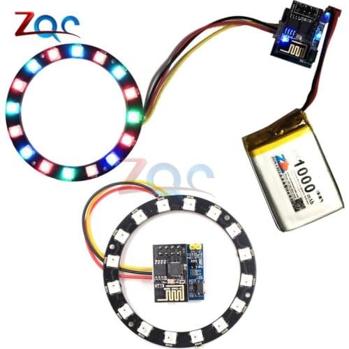 ESP8266 ESP-01 ESP-01S RGB LED Controller Adpater WIFI Module for Arduino IDE WS2812 WS2812B 16 Bits Light Ring Christmas DIY