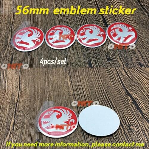 Good Quality 4PC 56MM 2.2" Car Accessorie Label RED Aluminium VAUXHALL logo Emblem Sticker for Kia opel Mazda Lexus Mini