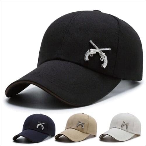 Casual 5 Panel Cap Black Solid Flat Shoot shape Baseball Cap Adjustable Blank Hip Hop Cap Snapback Hat Bone Two Guns