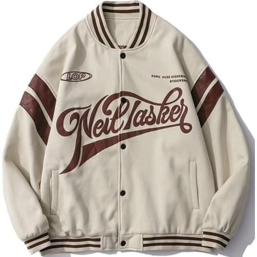 Hip Hop Harajuku Baseball Jacket Men 2021 Autumn Korea Style Fashion Letter Print Bomber Jacket Couples Casual Coats Streetwear