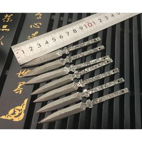 Freewolf DIY VG10 Damascus Steel Tea Knifes' Blades, only knives' blades, no handles, Not Sharp H0136