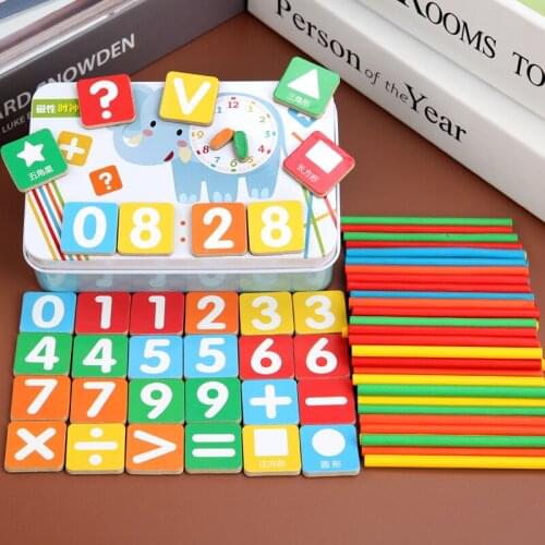 Magnetic Clock Math Toys For Children Montessori Materials Wooden Sticks Arithmetic Teaching Aids Kids Magnets Learning Toys