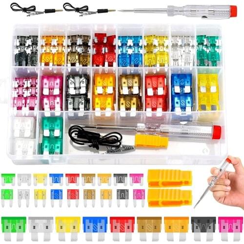 306pcs 5/7/10/15/20/25/30A Fuse Car Blade Fuse Assortment Assorted Kit Mini Small Size Blade Set Auto Truck Automotive Fuse