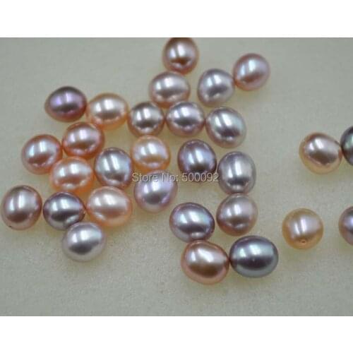 AA Natural pink purple 9mm half drilled cultured freshwater pearl loose pearl