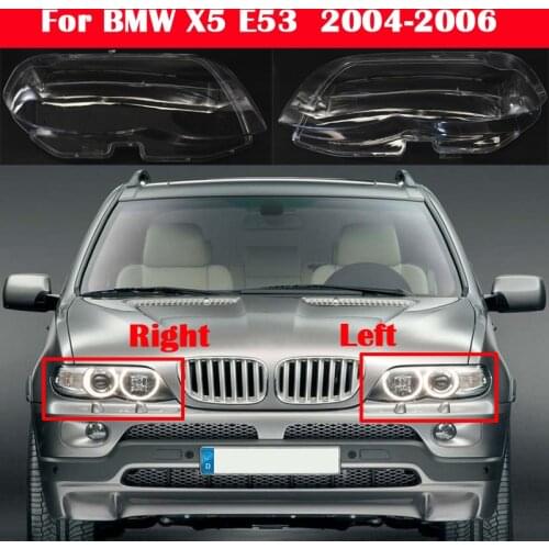 Car Front Headlight Lens Glass Auto Shell Headlamp Lampshade Head light Lamp Cover Lampcover For BMW X5 E53 2004-2006
