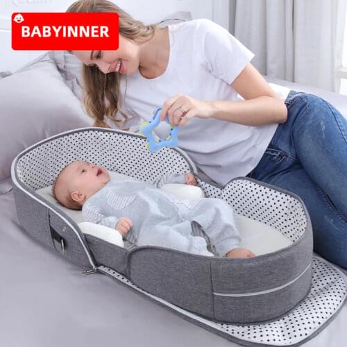Babyinner Portable Baby Crib Mummy Bag Infant Nest Cradle Folding Newborn Travel Bed In Bed Cot Mattress Bassinet Room Decor