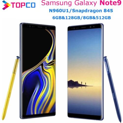 Samsung Galaxy Note9 Note 9 N960U 128GB/512GB N960U1 Unlocked Mobile Phone Snapdragon 845 Octa Core 6.4" Dual 12MP 6GB/8GB NFC