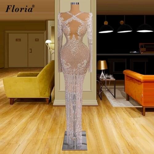 2 Styles Luxury Long Evening Dresses Beads Mermaid Evening Gowns Grand Opening Ceremony Dresses Party Vestido De Festa Longo