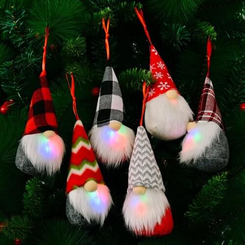 Christmas Decorations Christmas Lights Knitted Pendants Christmas Tree Ornaments Faceless Doll For Kids Funny Toys Gifts