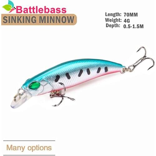 Battlebass New JERKBAIT 60S Fishing Lure 65mm/4g Sinking Minnow Wobbler Hard Lure Bass Pike peche isca artificial Bait Tackle