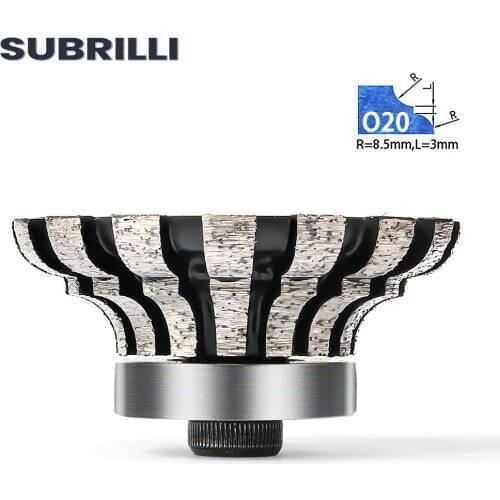 SUBRILLI O20 Edge Profiler Grinding Disc Diamond Segments Hand Profile Wheel M10 Milling Cutter Router Bit For Granite Marble