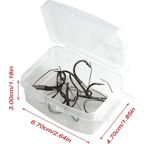 5PCS Treble Fishing Hook Weedless High Carbon Steel Barbed Hook Bass Fishing Tackle Accessories with Box A022