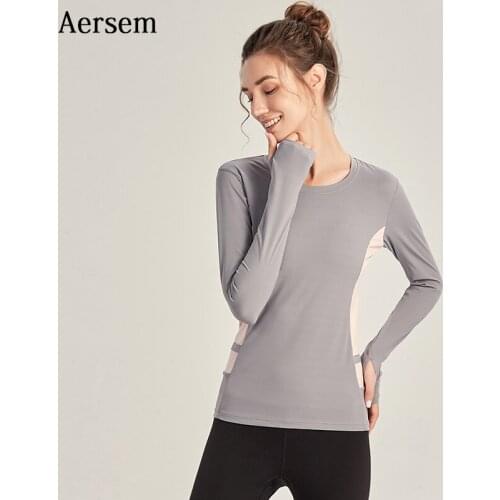 Women Long Sleeve Running Shirts Yoga Top Naked-Feel Sport T-shirts Solid Jogger Shirts Dry Quickly Fitness Crop Tops for Girls