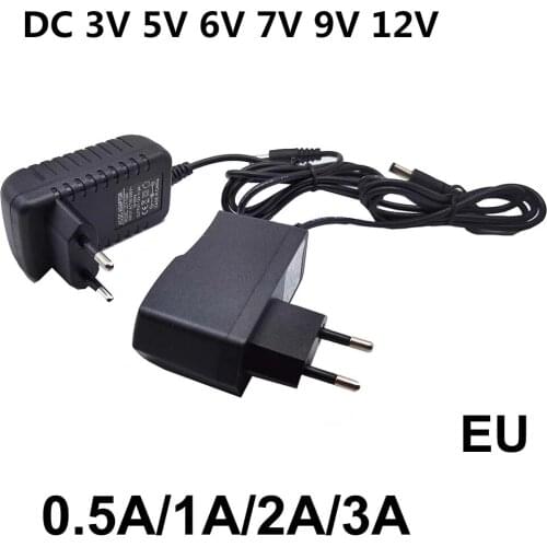 EU Power Adapter AC 110V-240V To DC 3V 5V 6V 7V 9V 12V 15V 0.5A -2A Universal European Supply Charger Adaptor LED Light AC 220V