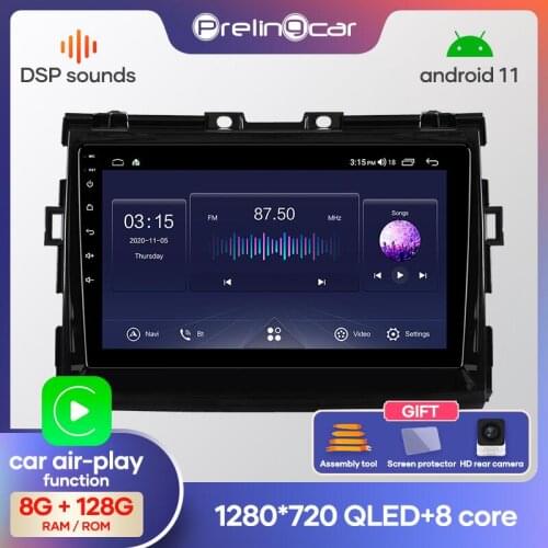 Prelingcar Android 10.0 NO DVD 2 Din Car Radio Multimedia Video Player Navigation GPS For Toyota Estima/PREVIA/Tarago/Canarado