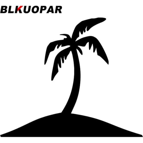 BLKUOPAR for Coconut Island Car Stickers Sunscreen Creative Decals Cartoon Fashionable Surfboard Windows Decor Car Goods