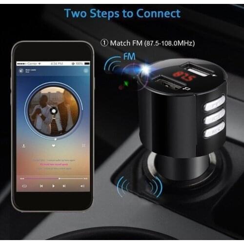 G5AD Handsfree Bluetooth-compatible 4.2 FM Transmitter Modulator Car Charger 3.1A Dual USB Adapter Car MP3 Player Wireless