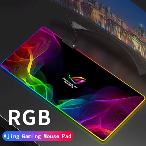 Republic of Gamers Big Asus RGB Gaming Mouse Pad Computer ROG LED Gamer Large Mause Pad USB For PC Desk Mat Support DIY