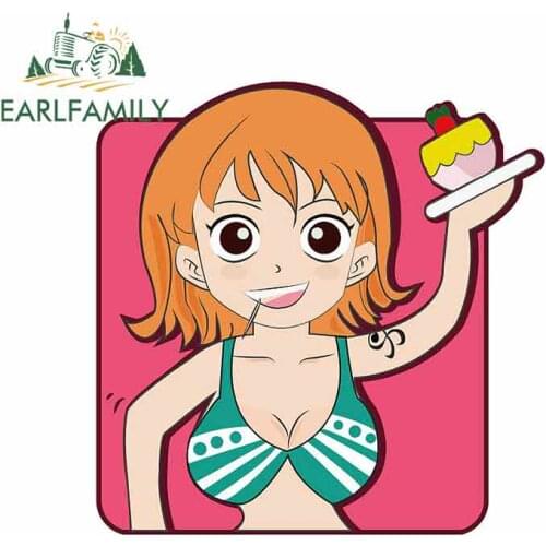 EARLFAMILY 13cm x 13cm Naomi Car Stickers and Decals JDM Polyethylene Helmet Motorcycle Waterproof Sunscreen Cartoon