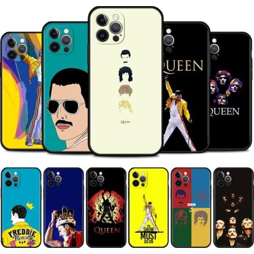 Freddie Mercury Queen Band Cell Phone Case for iPhone 11 Pro 12 Mini XR X 7 8 6 6S Plus XS Max 5 5S SE 2020 Mobile Phones Cover