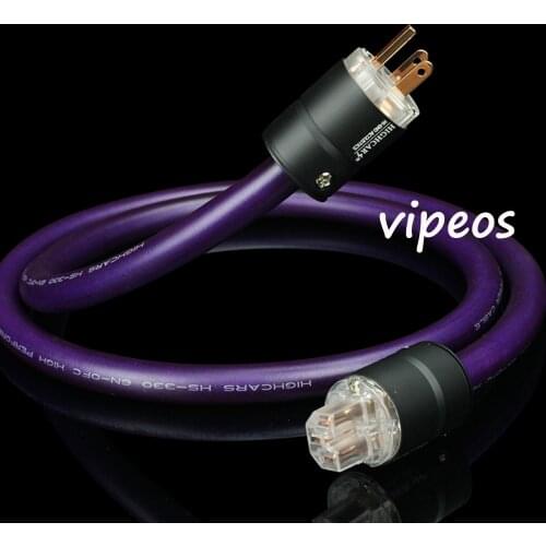 HIGHCARS 6N-OFC Oxygen-free copper power cable with US 24K Gold power plug for CD player Amplifier